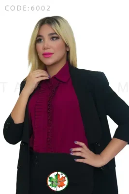 شومیز | پارچه کرپ | یقه شکاری | کد 6002