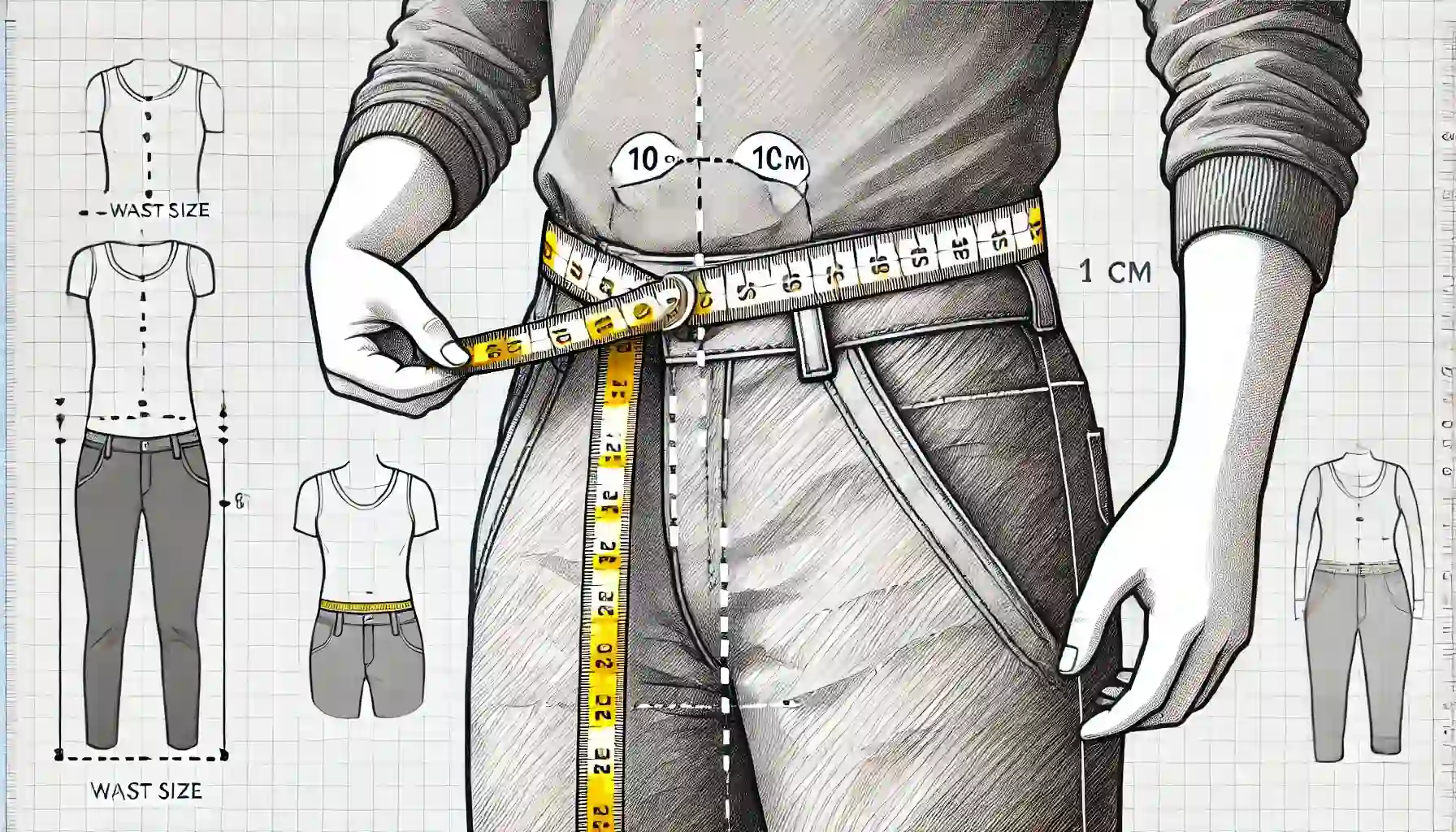 نحوه اندازه گیری دور کمر برای شلوار
