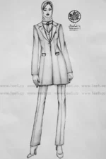 طراحی کت و مانتو شلوار اداری زنانه کد 1091