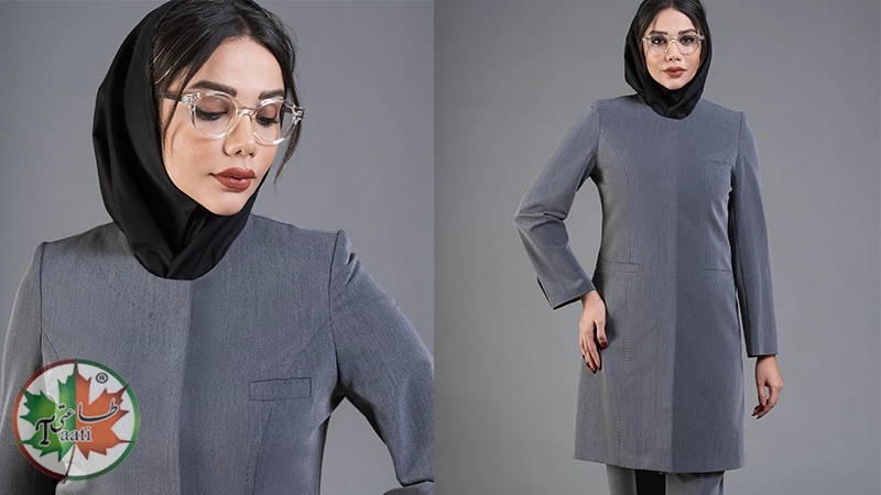 مانتو اداری با مدل یقه گرد 