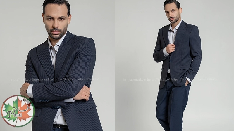 کت شلوار دیپلمات مردانه سرمه ای