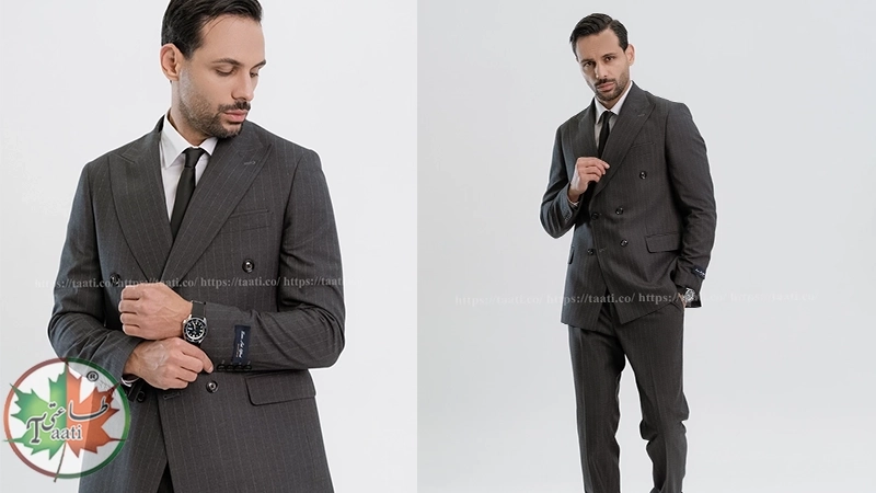 کت شلوار دیپلمات مردانه طوسی